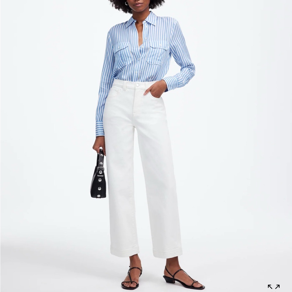Madewell The Perfect Vintage Wide-Leg Crop Jean in Cream (26P)